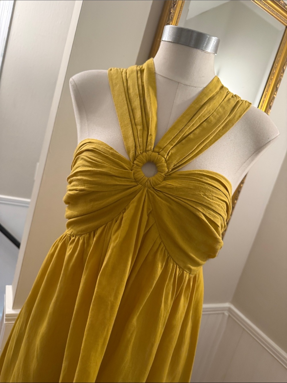Cleobella Mustard Halter Maxi Dress - Picture 3 of 12